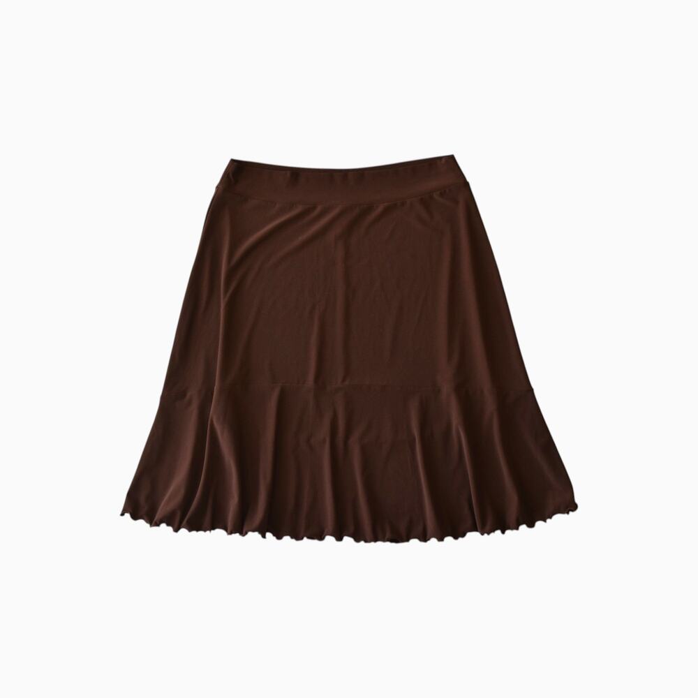 Y2K Dark Brown Flowy A Line Midi Skirt Size Large